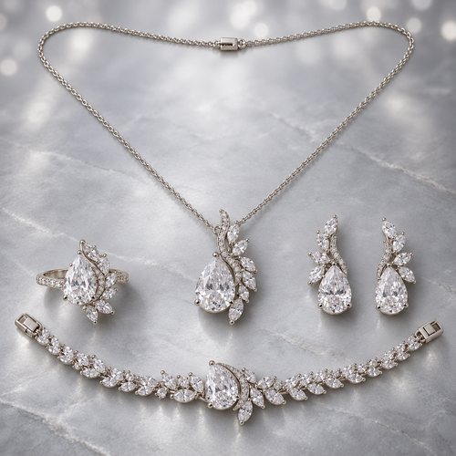 Succrealpu® Celeste Cascade four-piece jewelry set