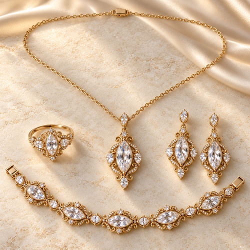 Succrealpu® Opaline Court four-piece jewelry set