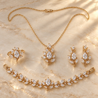 Succrealpu® Sovereign Lily four-piece jewelry set