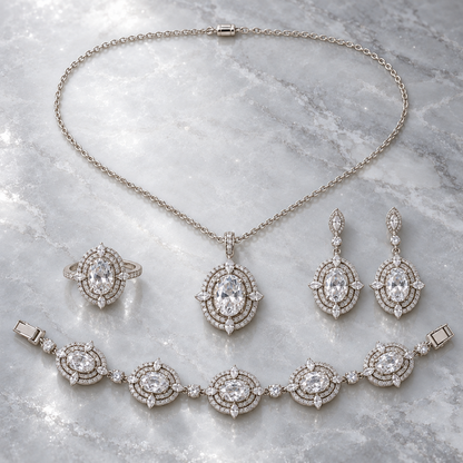 Succrealpu® Versailles Halo four-piece jewelry set